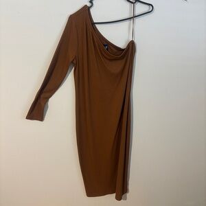GAP One-Shoulder Tan Dress
